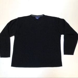 Side Out men’s Sweater V-neck Black long Sleeves M